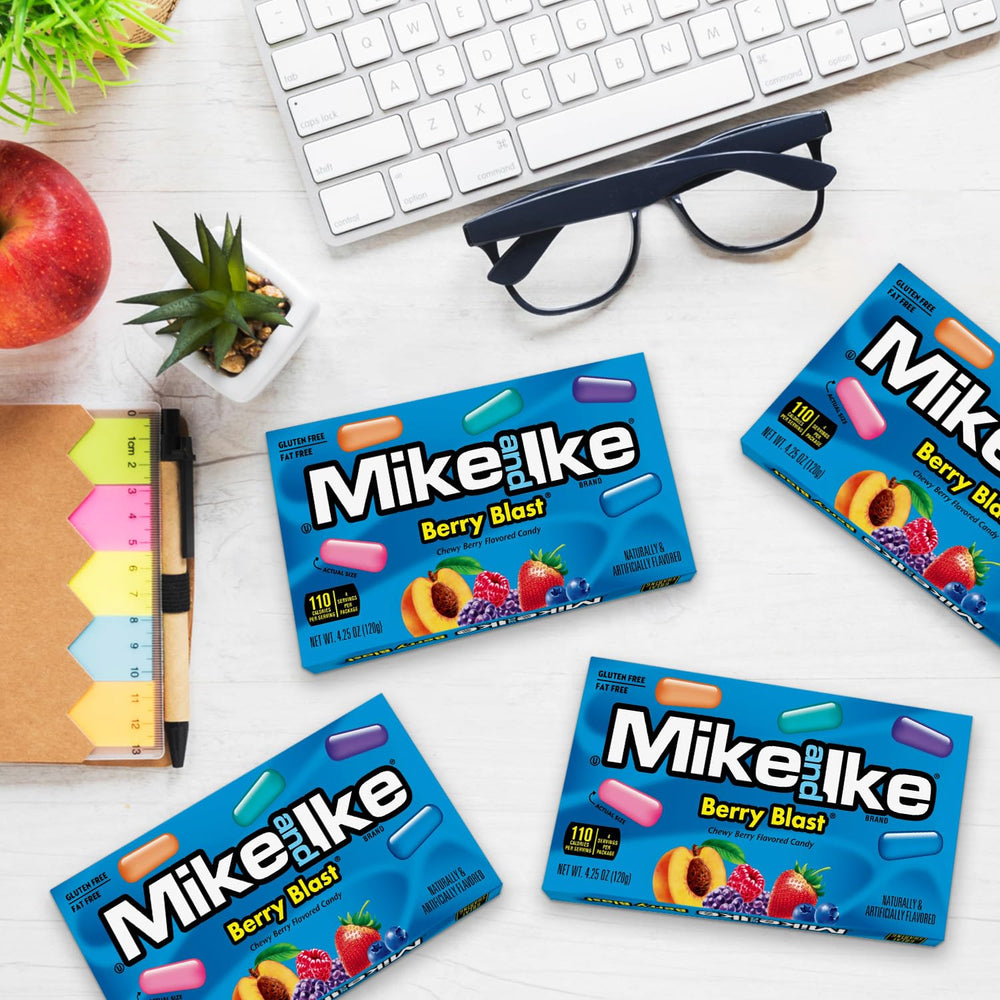Bloom's Mike and Ike Berry Blast with popcorn pairing for snack time