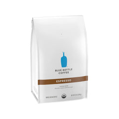 Blue Bottle Espresso Shot glass ready to savor potent crema.