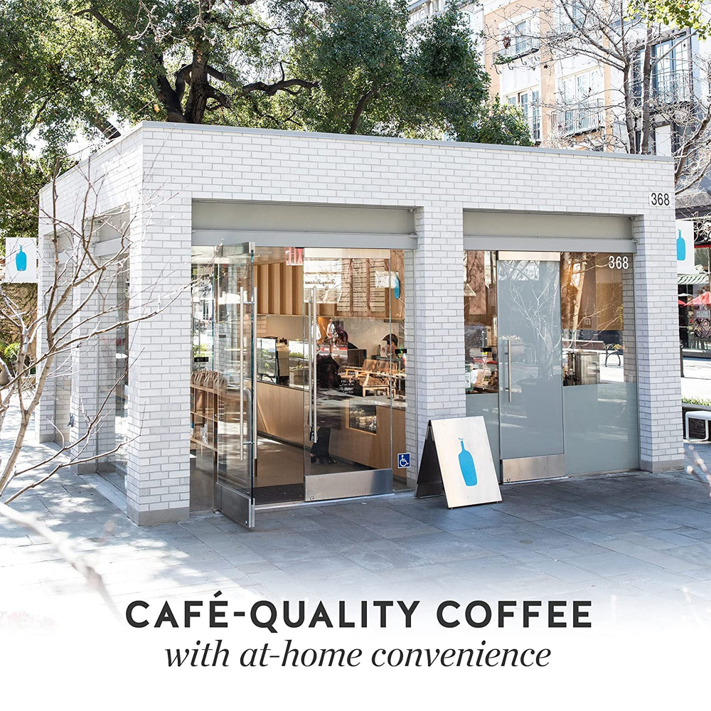 Blue Bottle Organic certification seal indicating sustainable sourcing