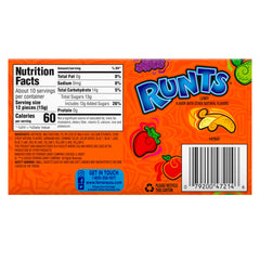 Blue Clover Runts theater box side view, shows 3-pack for sharing.