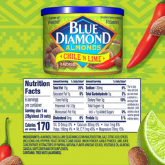 Blue Diamond almonds with chile lime coating for crave-worthy crunch and flavor.