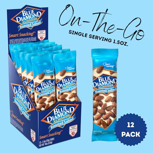 Blue Diamond Almonds close-up shows the roasted texture and gentle salt.