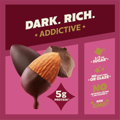 Blue Diamond almonds dark chocolate dipped California grown label, ideal for gatherings
