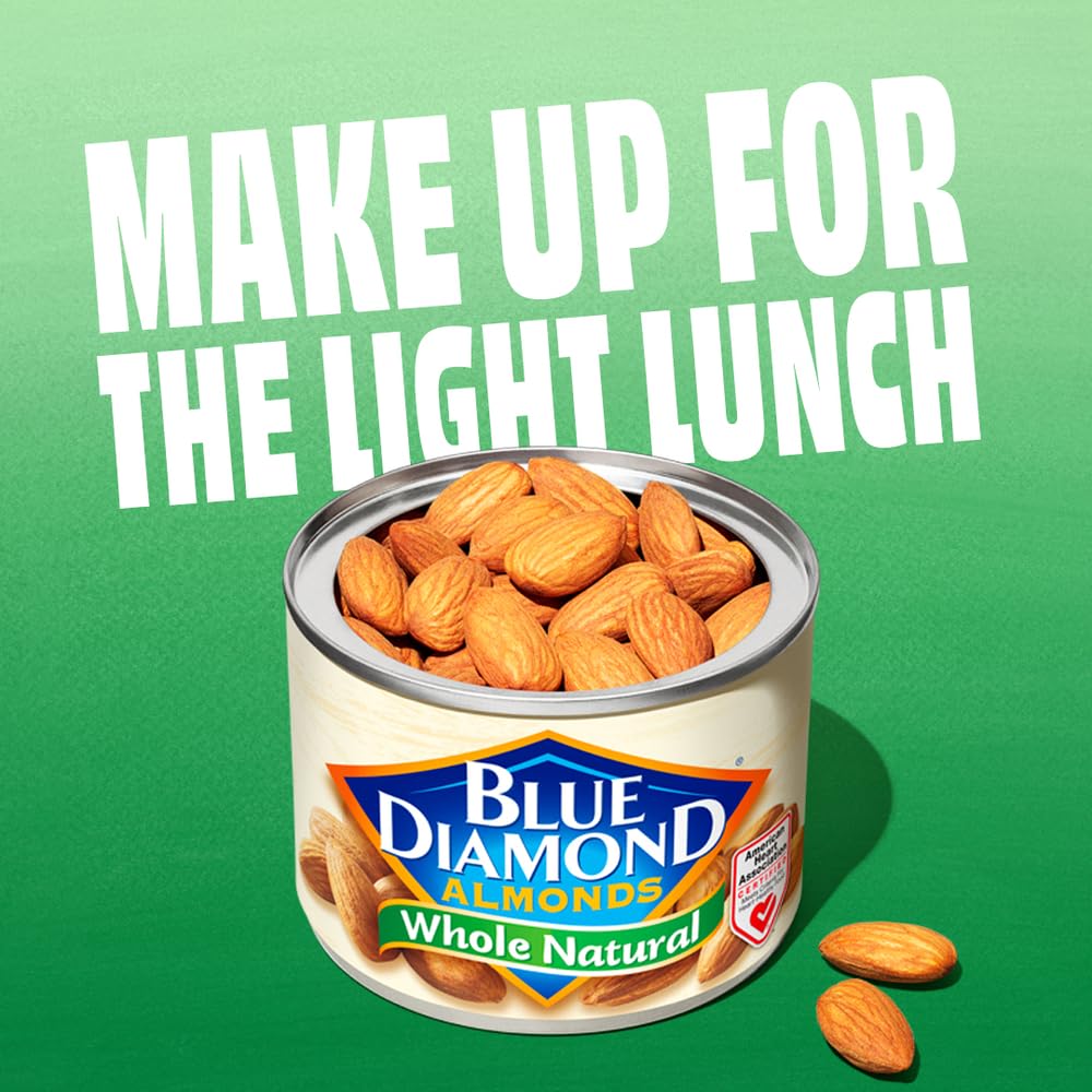 Blue Diamond almond close-up emphasizes fiber-rich crunch