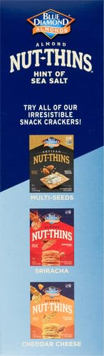 Blue Diamond Almonds Nut-Thins nutty crunch with sea salt enhances snacking.