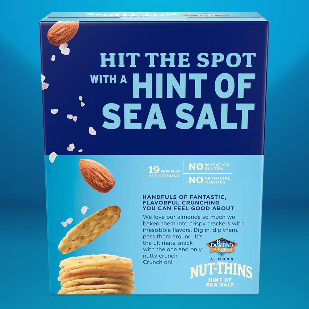 Blue Diamond Nut Thins kosher certification seal on front.