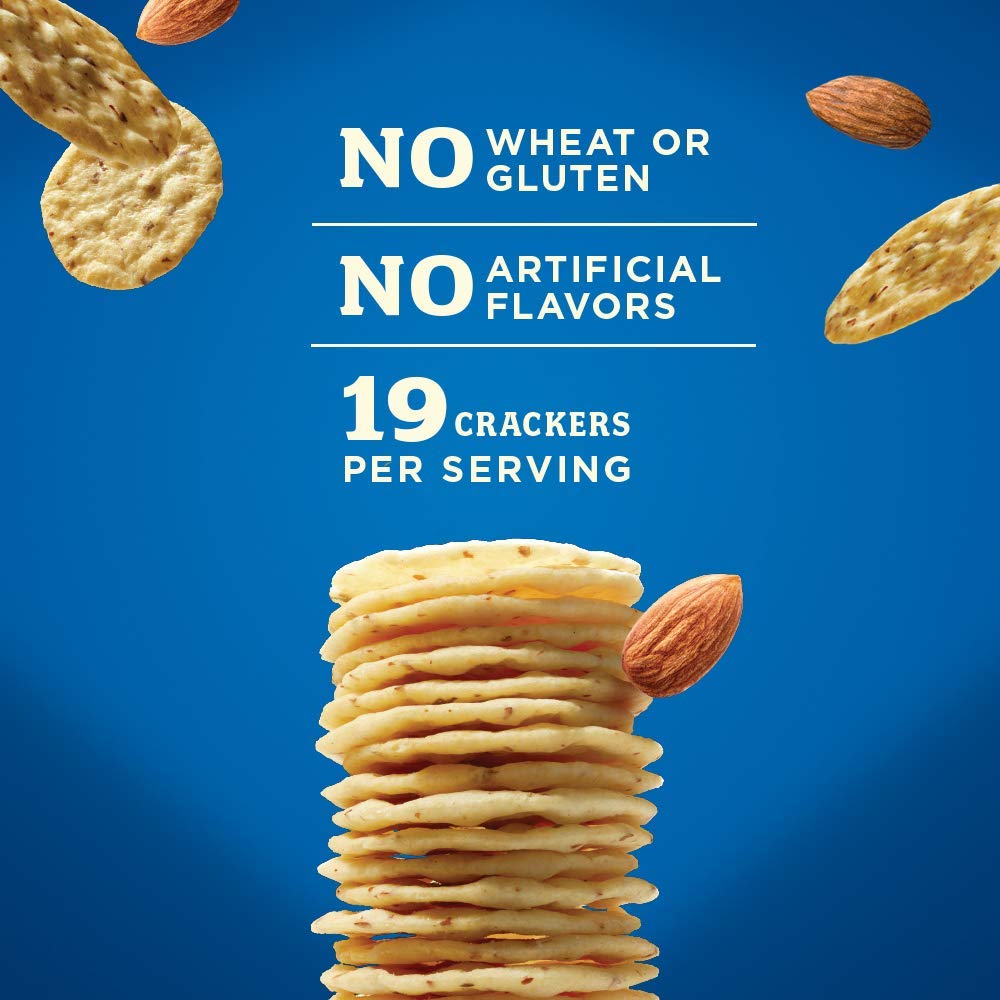 Blue Diamond Almonds Nut-Thins Original crackers in a family-size box on a counter.
