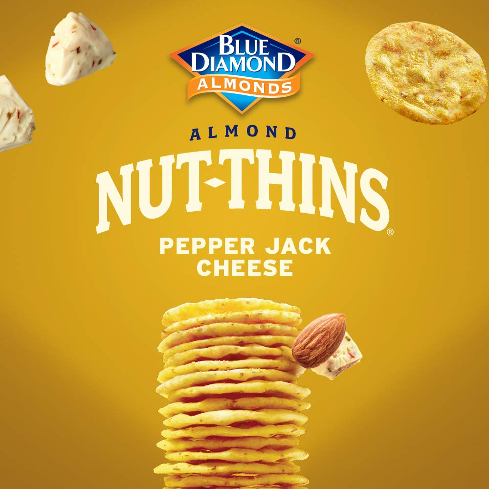 Serving plate with Nut Thins Pepper Jack for quick snack pairing
