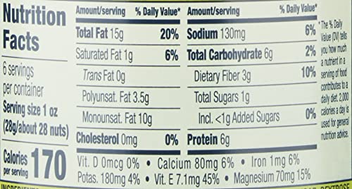 Blue Diamond Almonds Spicy Dill Pickle nutrition, Vitamin E-rich and naturally cholesterol-free.
