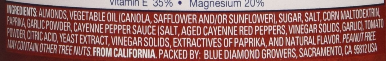Blue Diamond Sriracha almonds on the go, resealable for travel snacking.