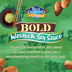 Blue Diamond Wasabi & Soy almonds aroma close-up, savory kick.