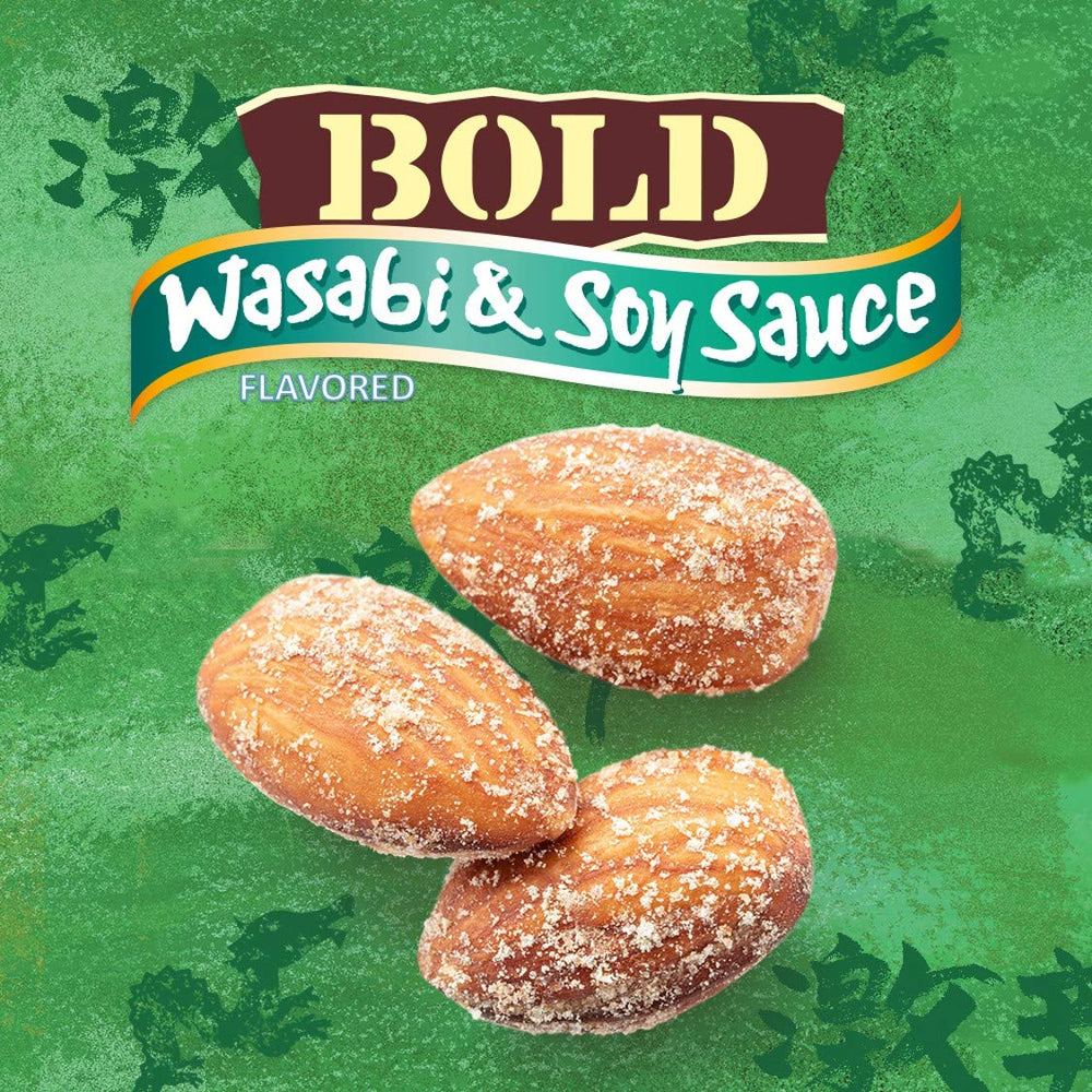 Blue Diamond Wasabi & Soy on desk, perfect office snack.