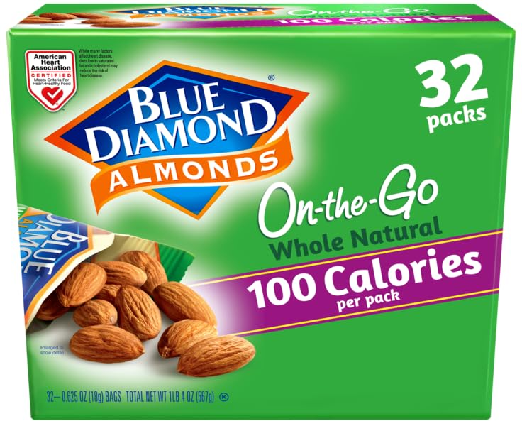 Blue Diamond Almonds whole natural raw almonds in a convenient bag for quick protein