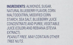 Blue Diamond Blueberry Almonds close-up, crunchy roasted almonds with blueberry flavor.