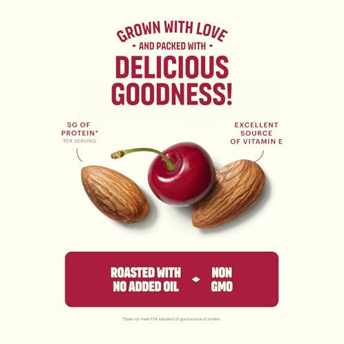 Blue Diamond farmer-owned almonds, non-GMO, California origin for a trusted snack.