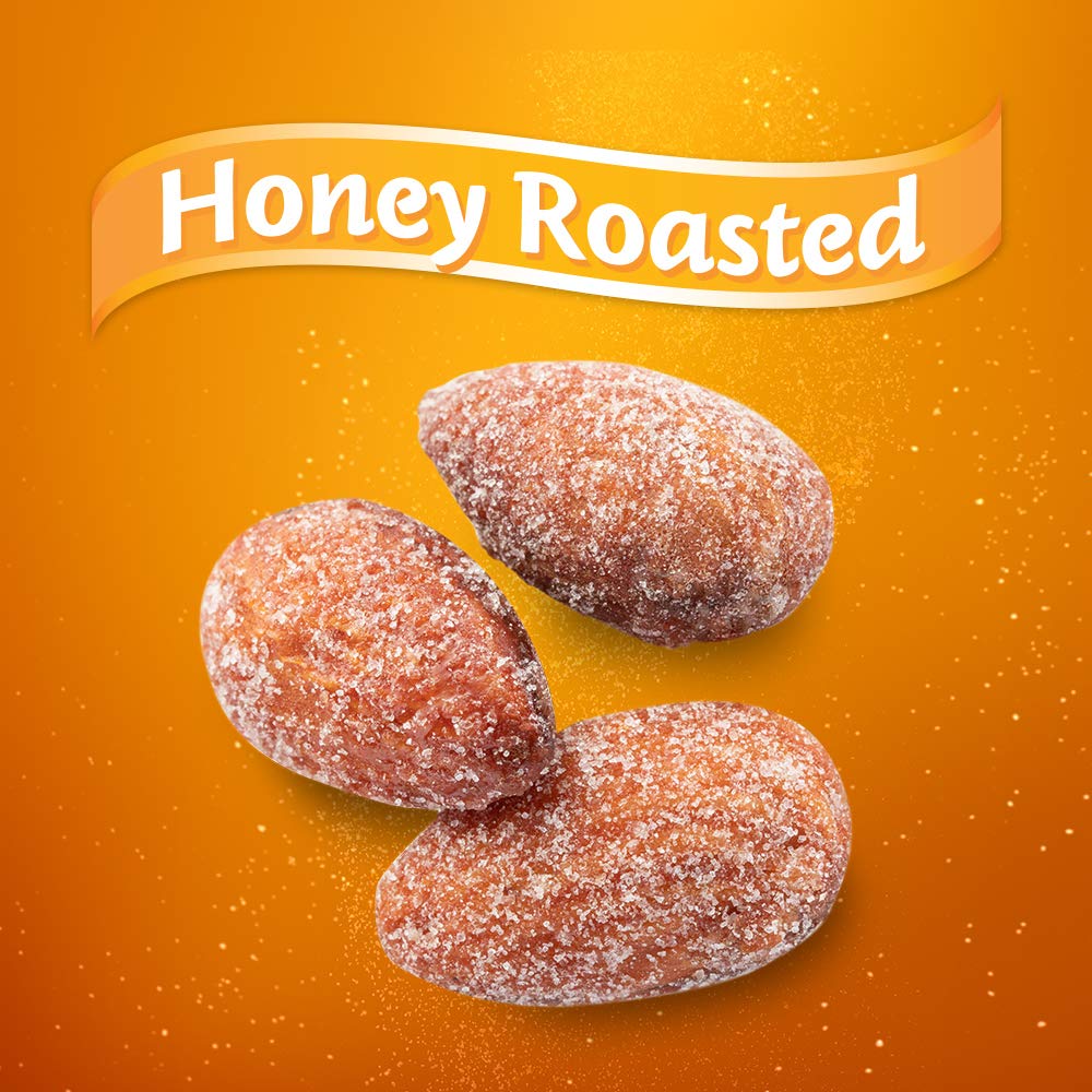 Blue Diamond Honey Roasted Almonds in a resealable bag kept fresh on a shelf