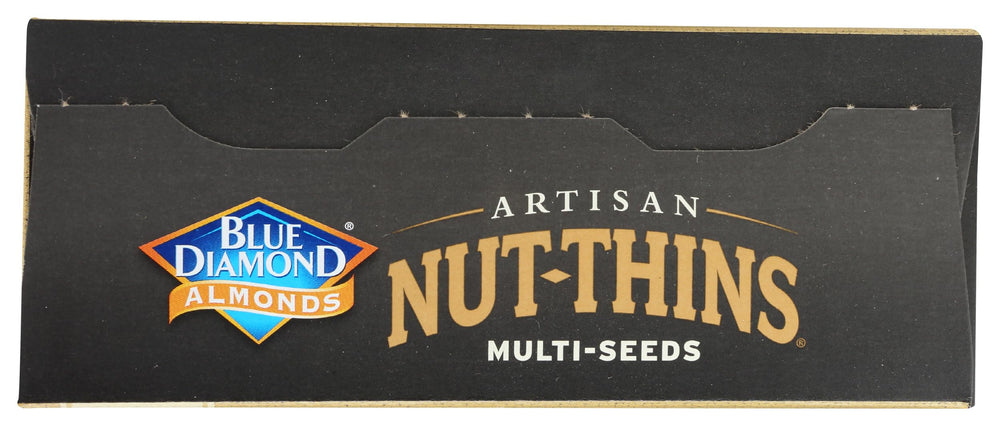 Blue Diamond Nut Thin Cracker Multiseed nutrition label highlighting whole grains.