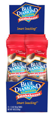 Blue Diamond Smokehouse almonds packaging view highlighting convenient 12-pack