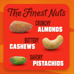 Blue Diamond pistachios close-up, savory shells and crunchy kernels for mixing.