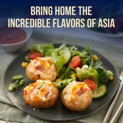 Blue Dragon mixed minis pack label showcases versatile dipping sauces.
