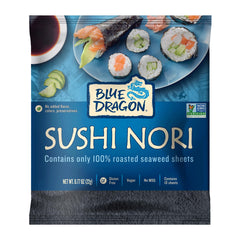 Blue Dragon Sushi Nori pack top view for quick, fresh rolls.
