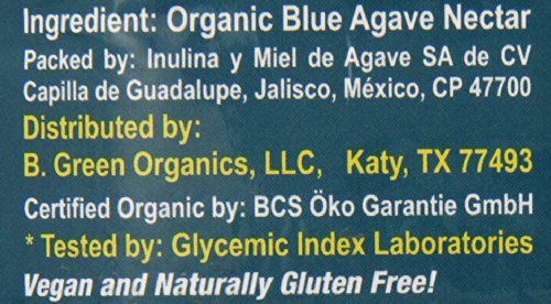 176 oz BLUE GREEN ORGANICS RAW agave syrup bulk bottle