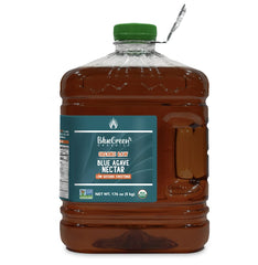 BLUE GREEN ORGANICS RAW agave syrup bottle for natural sweetness in daily use