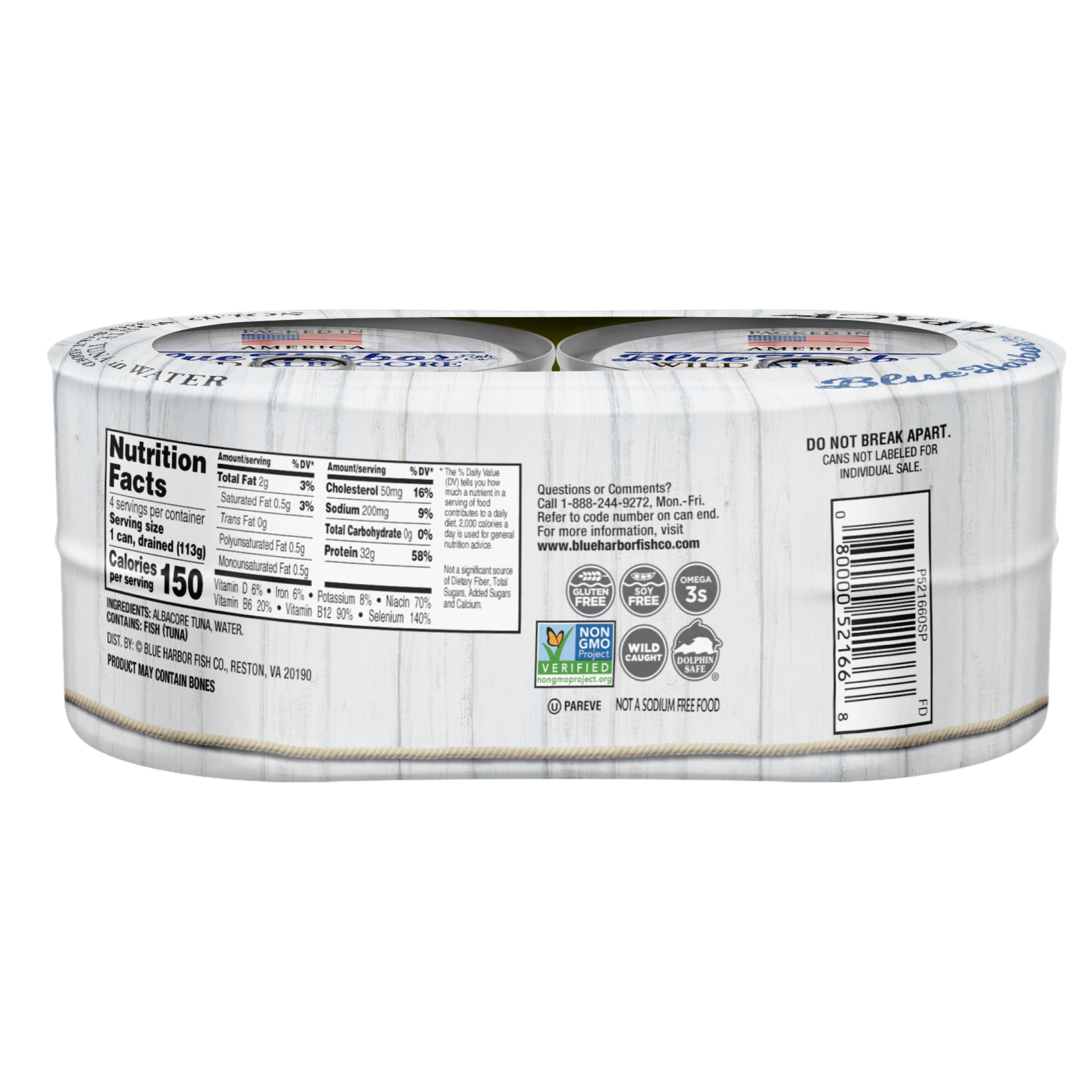 Blue Harbor Fish Co. EZ-Open can lid shown for quick, mess-free meals.