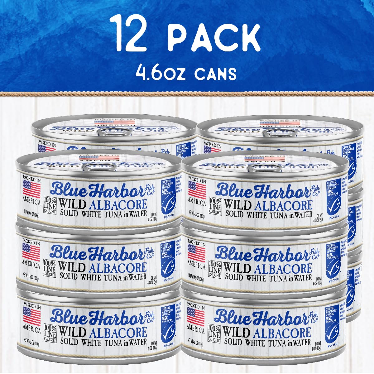 Blue Harbor Fish Co. label with certifications signals dolphin-safe sourcing and responsible practices