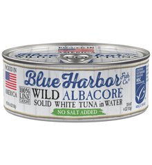 Blue Harbor Wild Albacore Tuna in Water No Salt Added can, clean flavor for salads