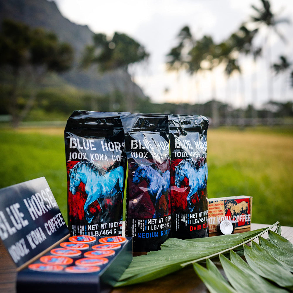Blue Horse Kona packaging highlights USA-made quality and standards