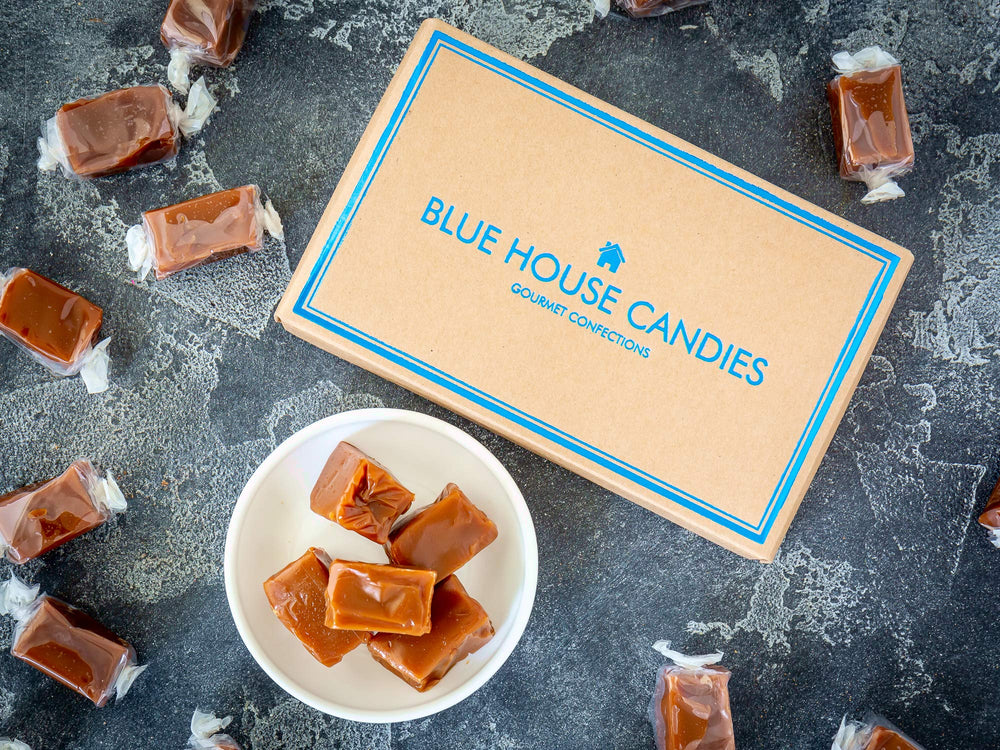 Blue House Made in USA packaging close-up, ideal for gift-giving.