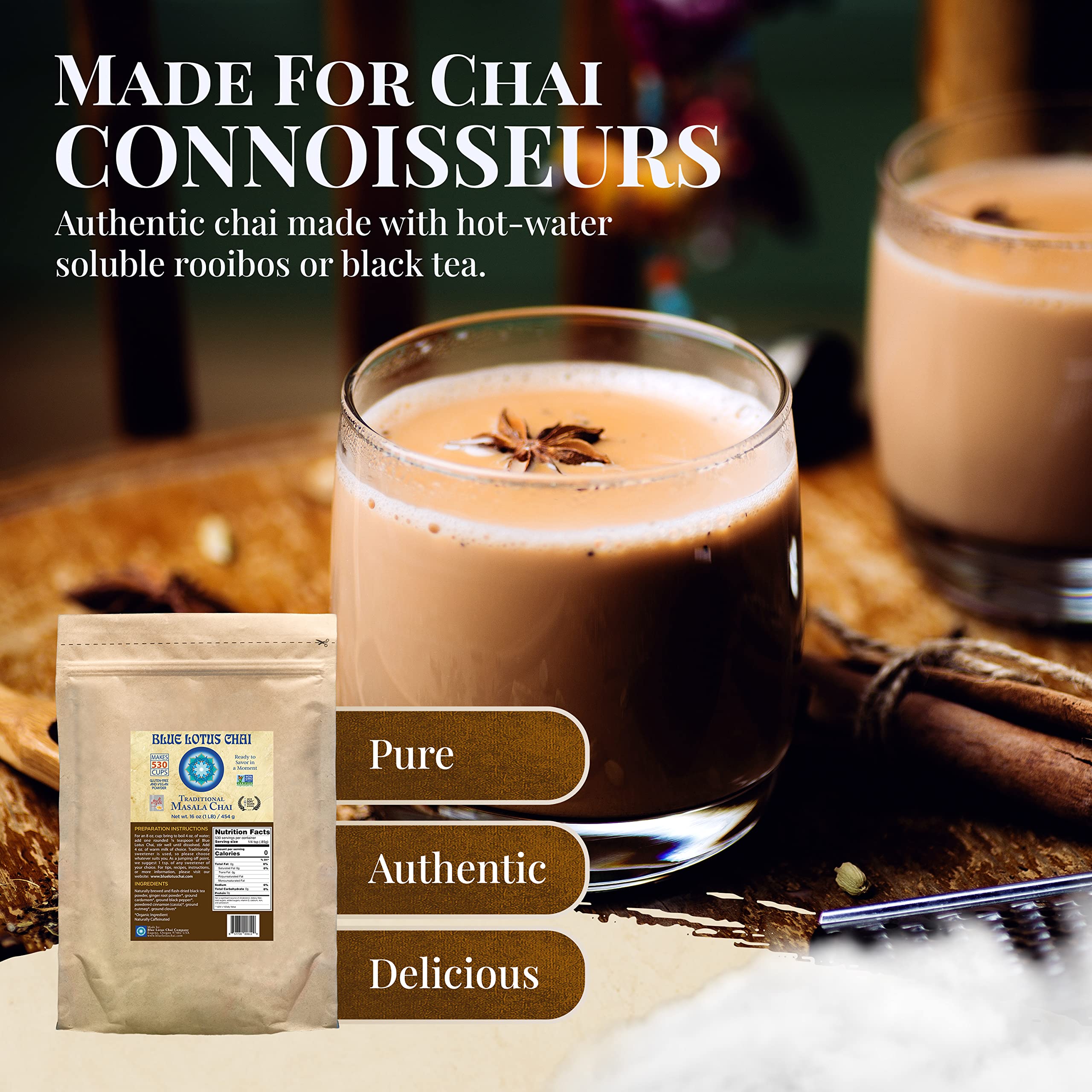 Blue Lotus Chai aroma steam filling the kitchen during prep.