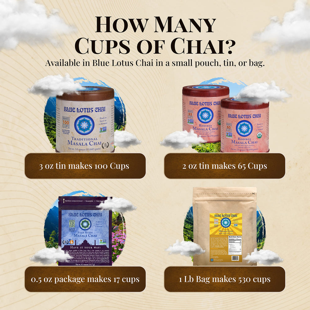 Blue Lotus Chai hot milk dispersion creates a creamy cup.