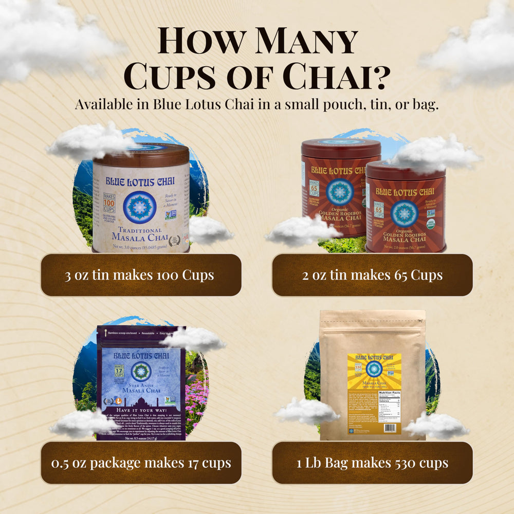 Blue Lotus Chai no additives scene emphasizing clean ingredients
