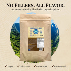 Blue Lotus Chai powder dissolving in hot water for quick cups.