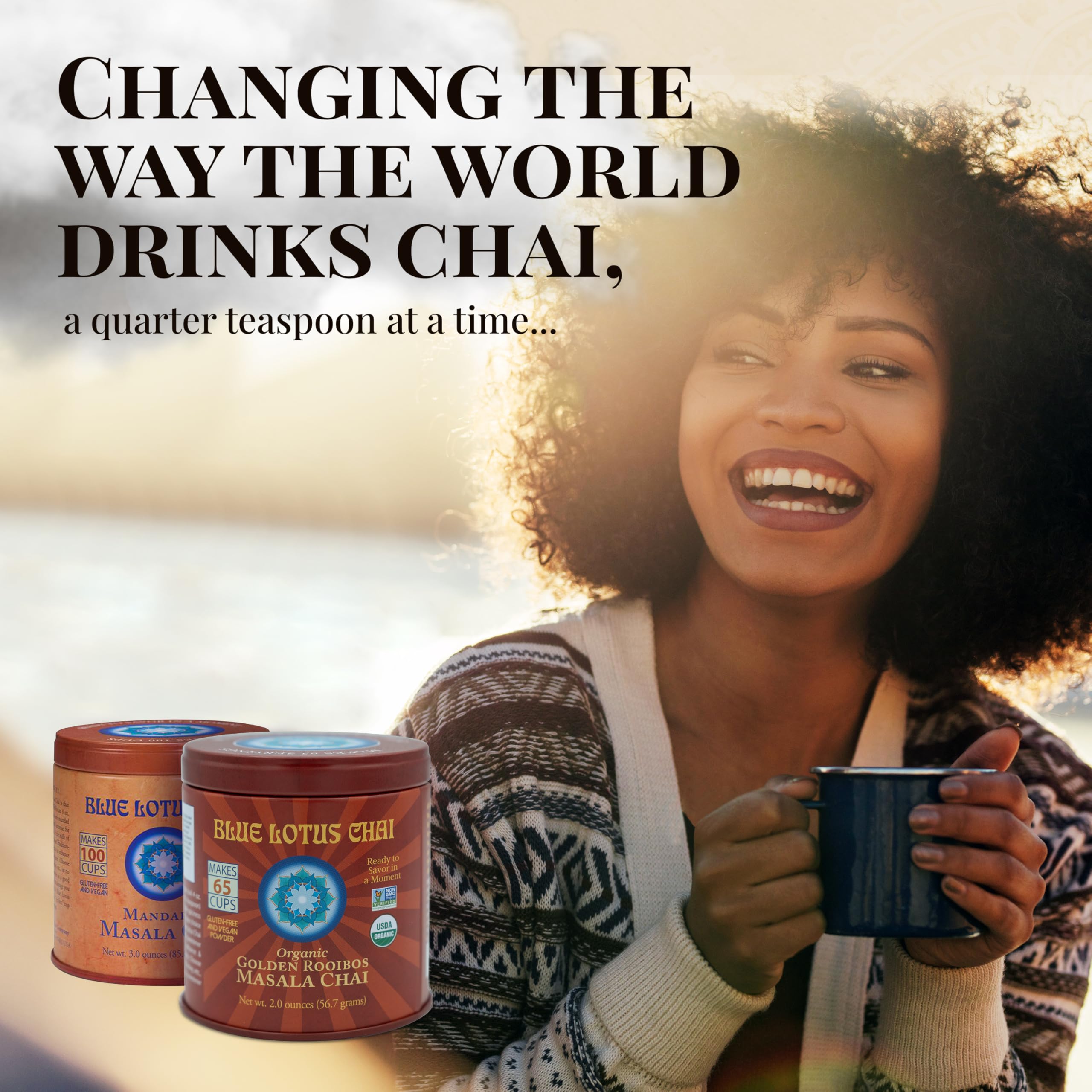 Blue Lotus Chai brew in cup ready in seconds for on the go mornings