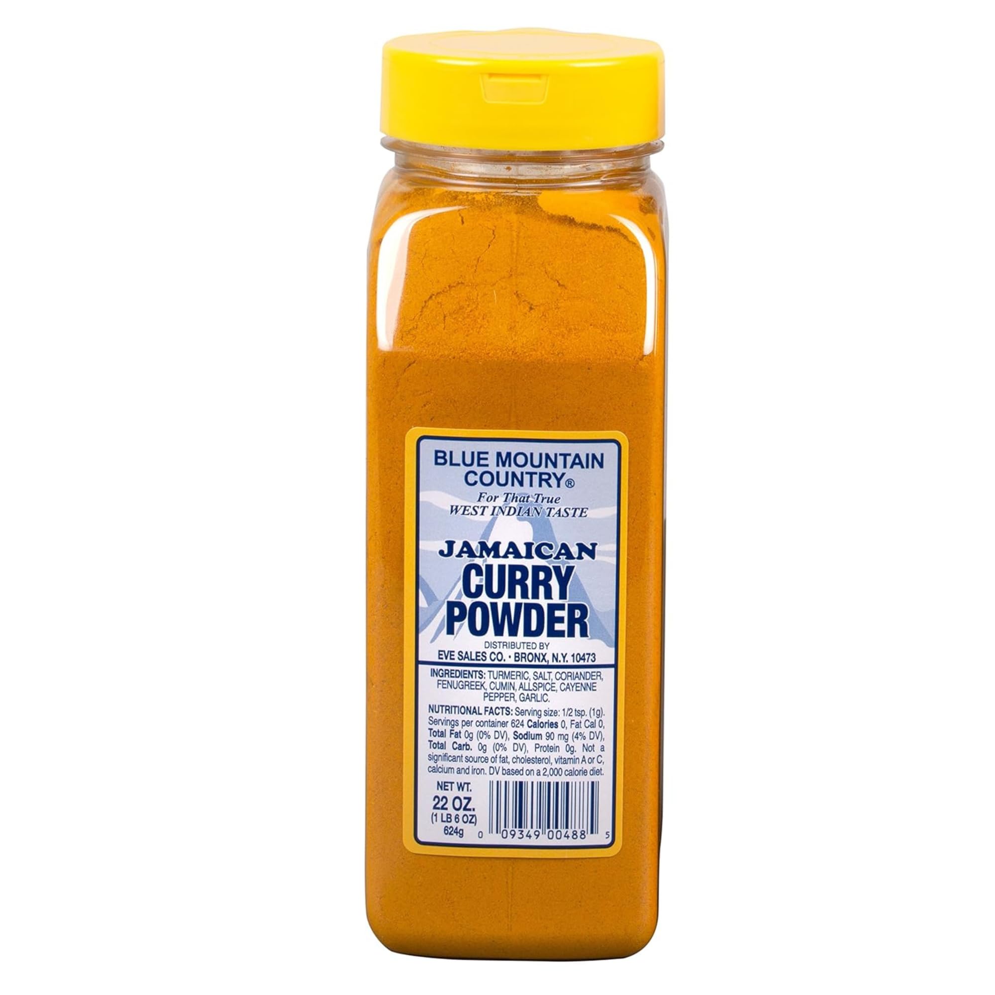 Blue Mountain Country Jamaican Curry Powder bottle in shaker for meats