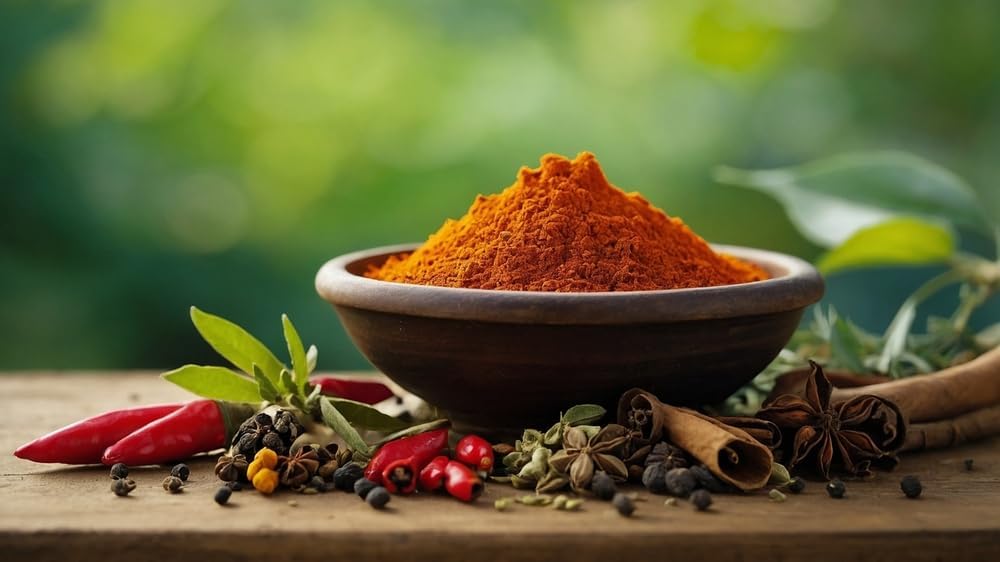 Blue Mountain Country spice shelf display highlights Caribbean seasoning.