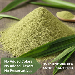 Blue Orchid Pandan Powder dissolving in hot water to create a green dye