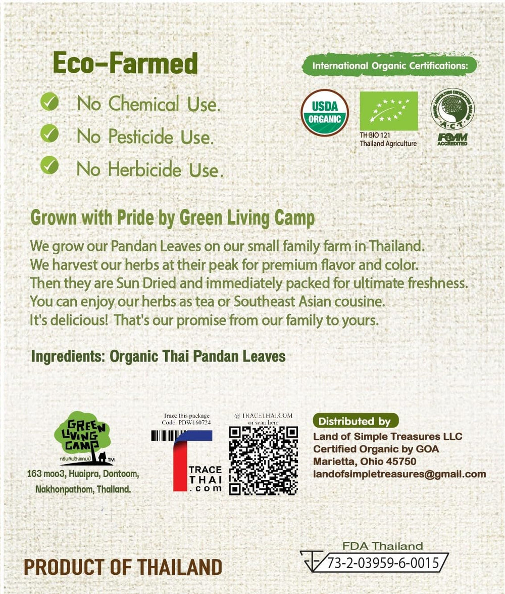 Blue Orchid Organic Pandan Powder dried leaves reveal natural, minimally processed quality