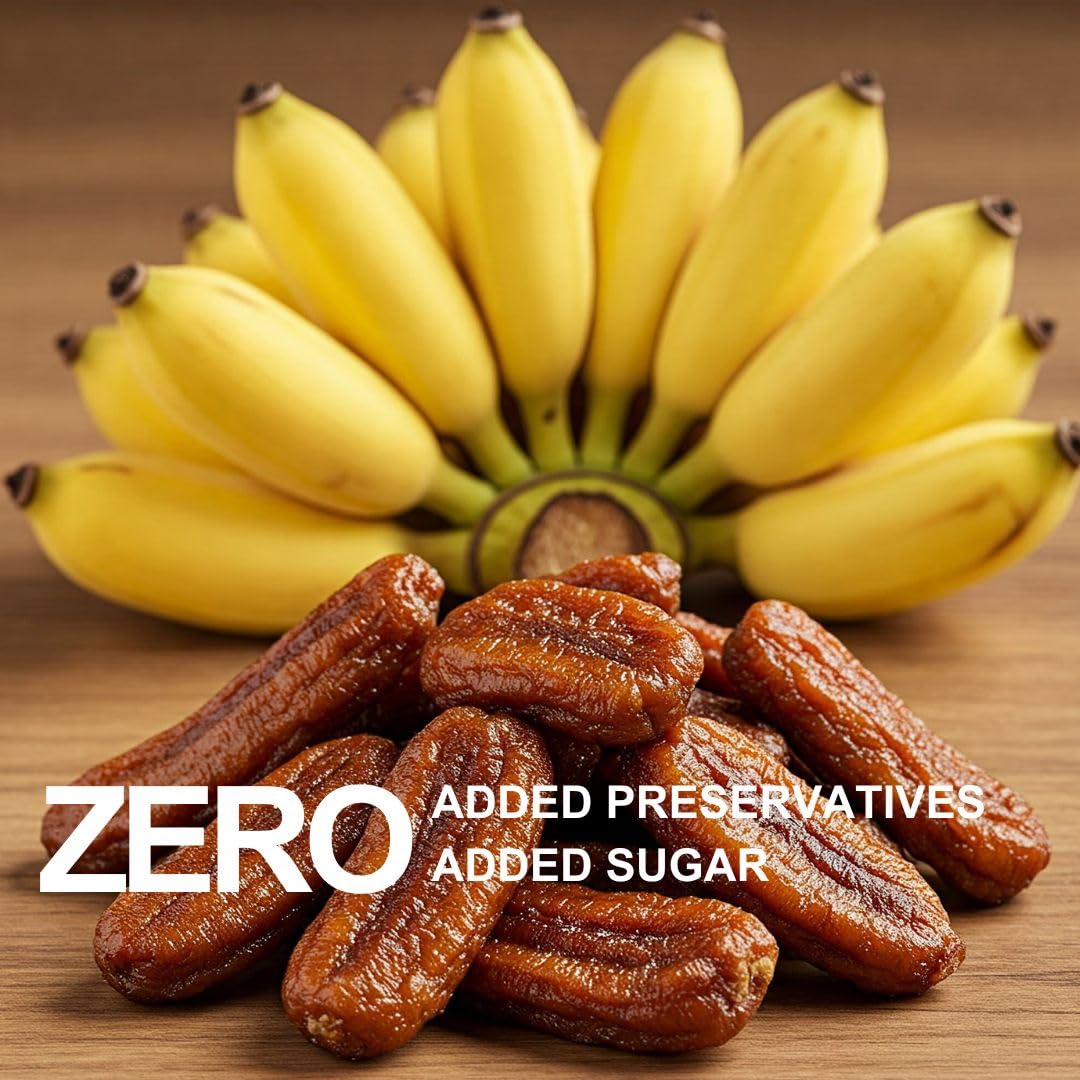 Blue Orchid Organic sun dried bananas in a bowl show natural color and fiber.