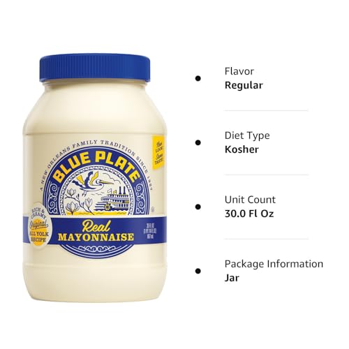 Blue Plate mayo with fries and burgers for quick meals.