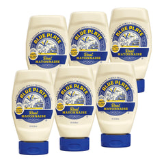 Blue Plate Real Mayonnaise bottle pour adds creamy richness to burgers.