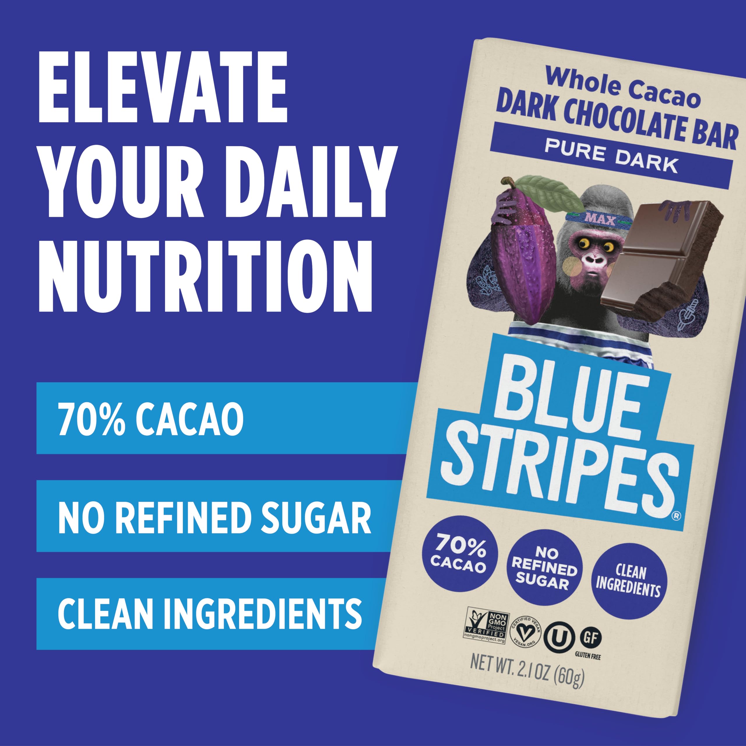 Blue Stripes coconut sugar sweetness bar, naturally sweet without refined sugar.