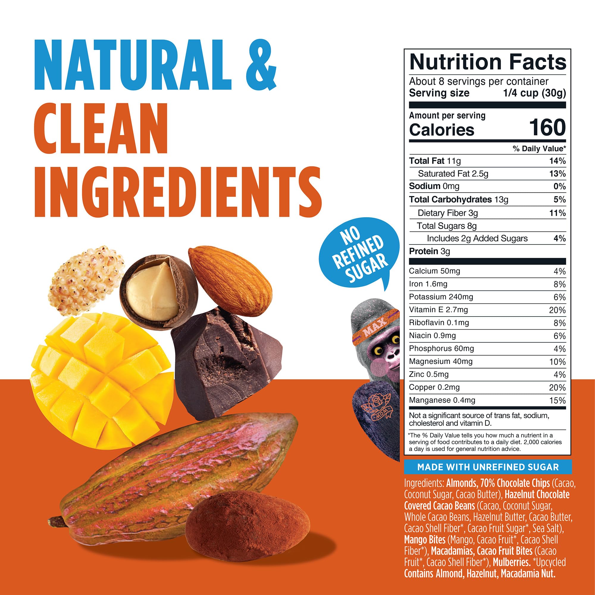 Blue Stripes Trail Mix almonds deliver crunch and protein for snacking on the go.