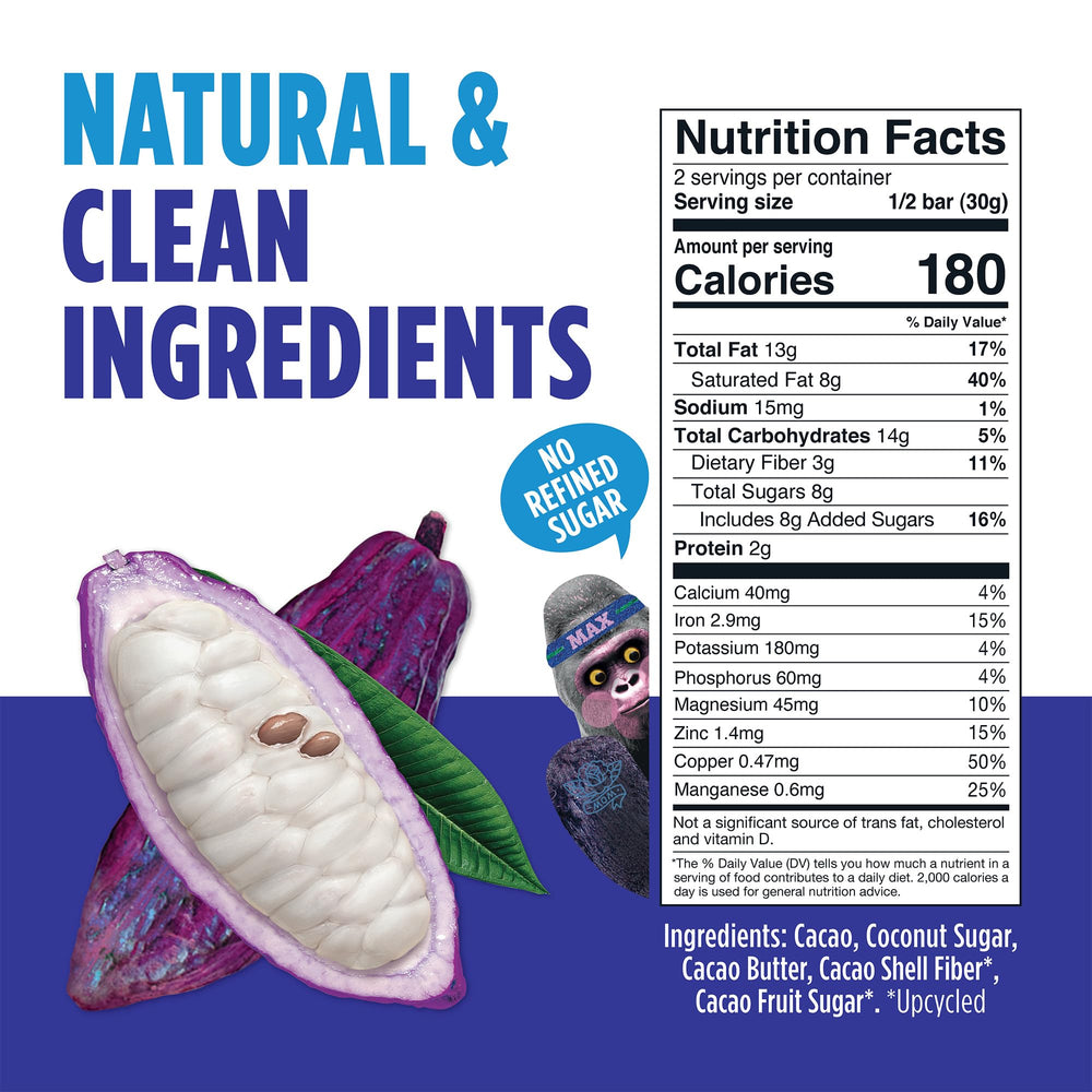 Blue Stripes vegan no refined sugar chocolate bar 2-pack, convenient on-the-go snack.