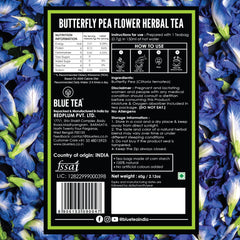 Blue Tea zipper-pack packaging on display