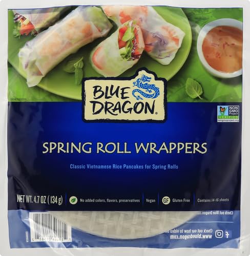 Blue Dragon rolls with shrimp and herbs, classic spring rolls.