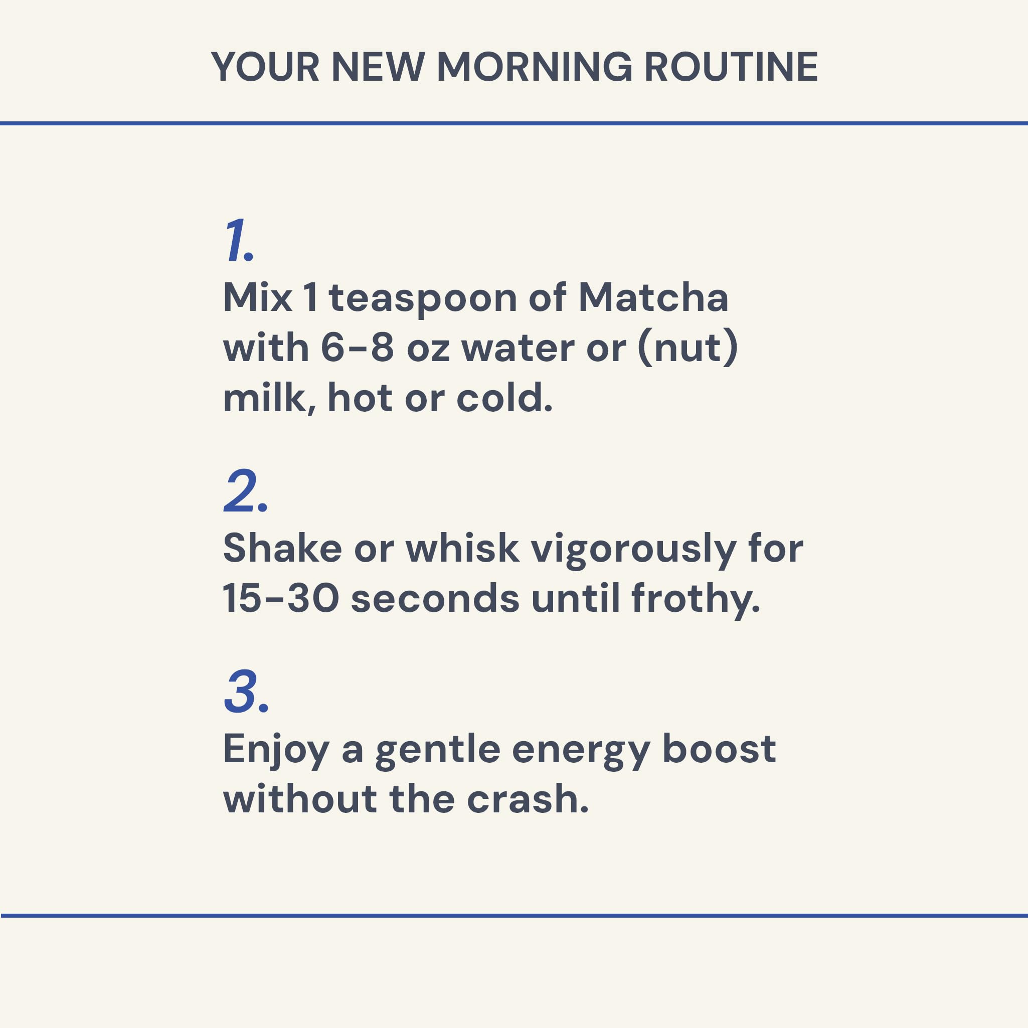 Blueprint Bryan Johnson Matcha powder stirred into smoothie for a nutritious boost.